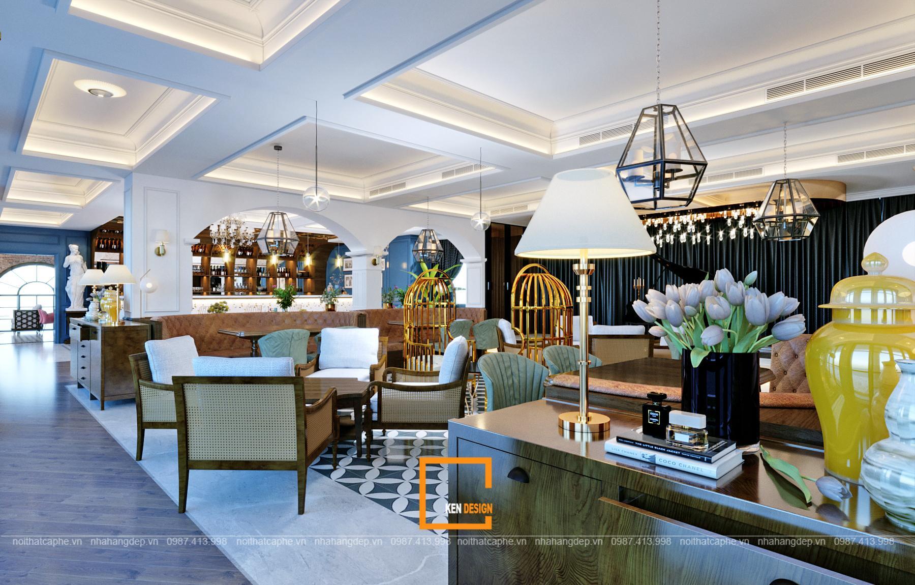 Nội thất quán cafe tân cổ điển