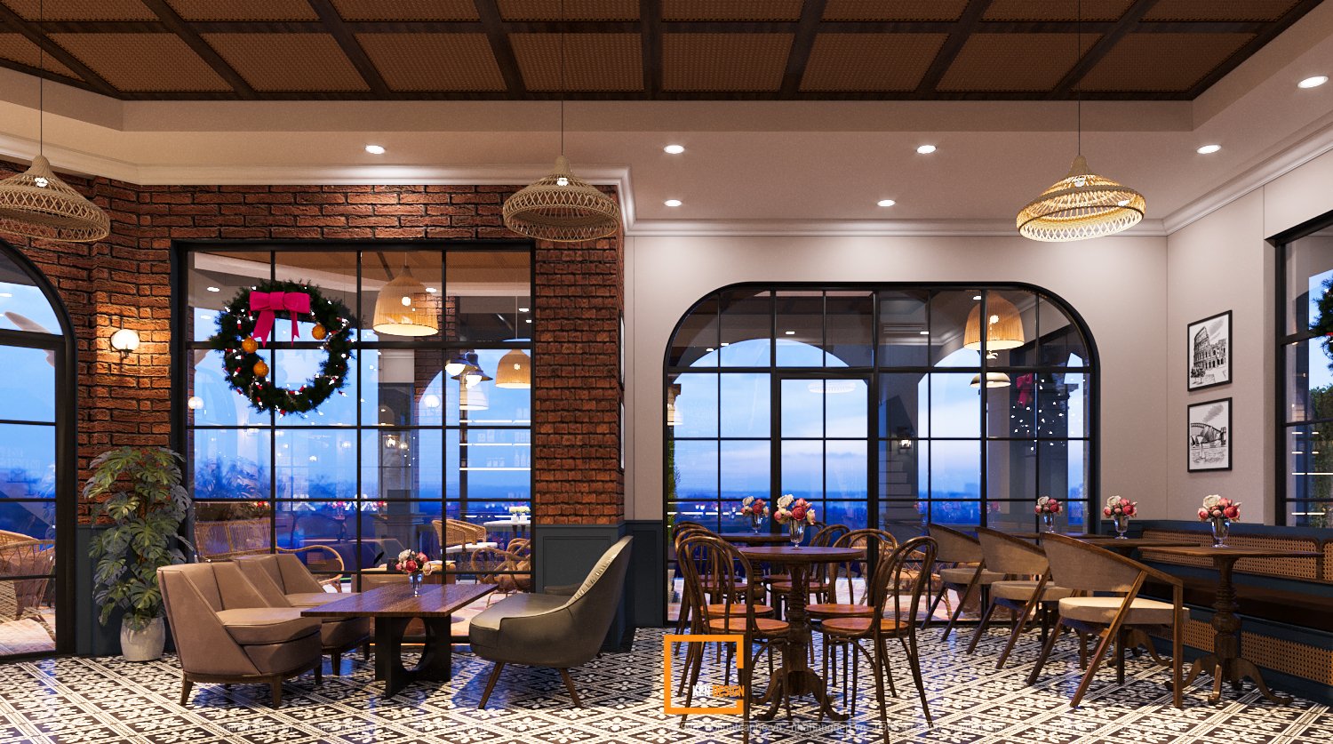Trang trí nội thất quán cafe tân cổ điển