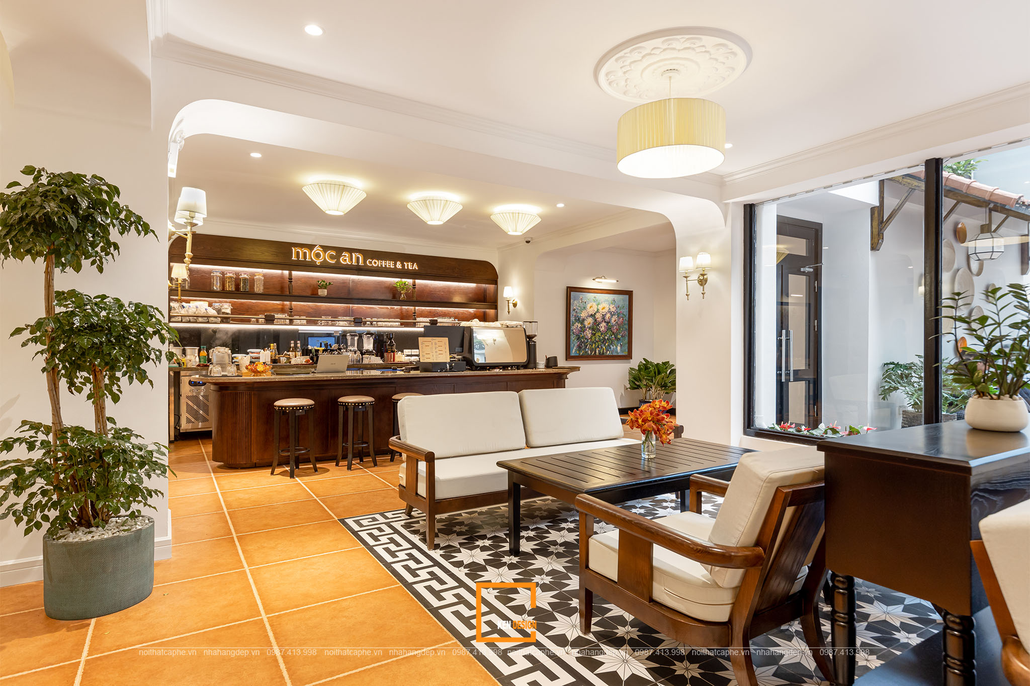 Thiết kế nội thất quán cafe Mộc An