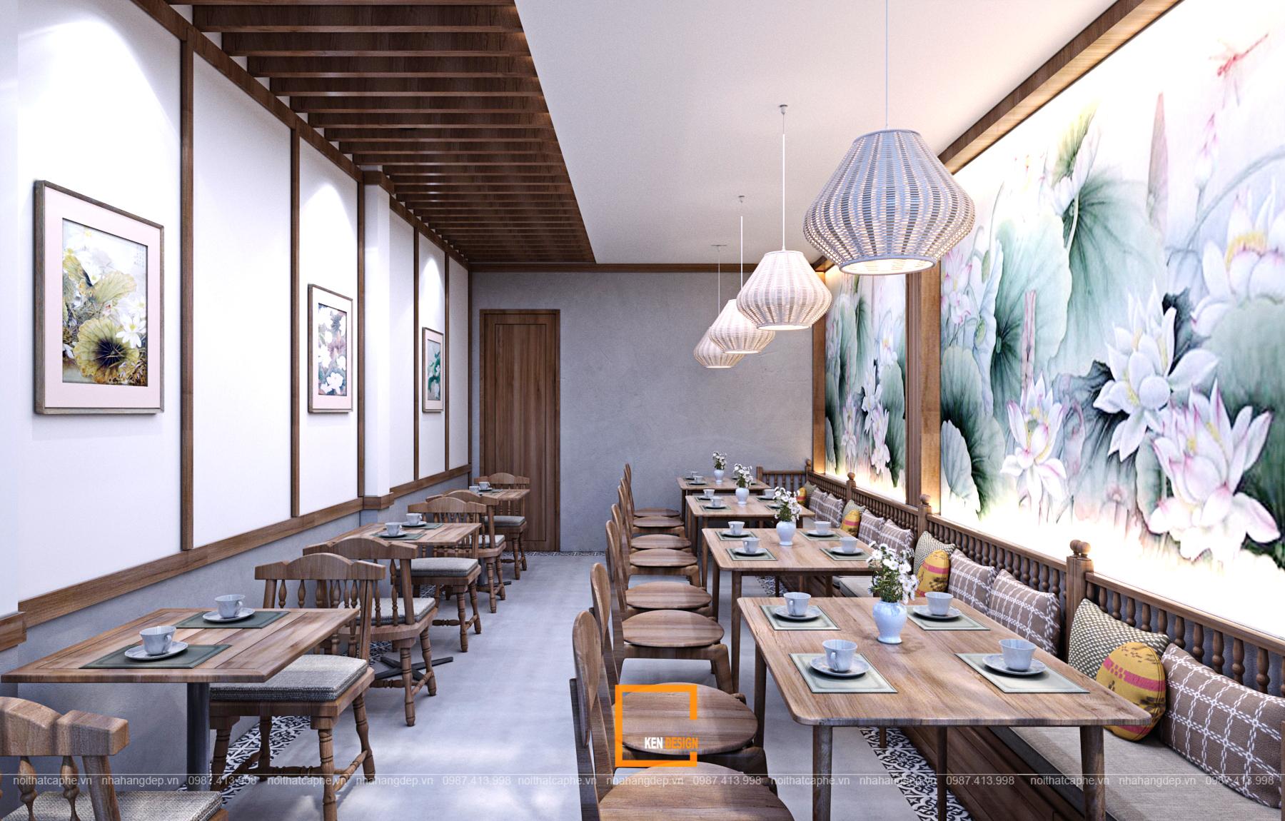 nội thất nhà hàng chay