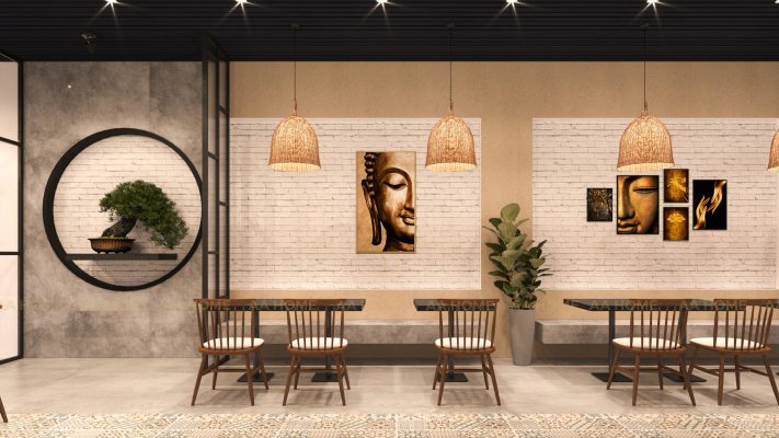 nội thất nhà hàng chay