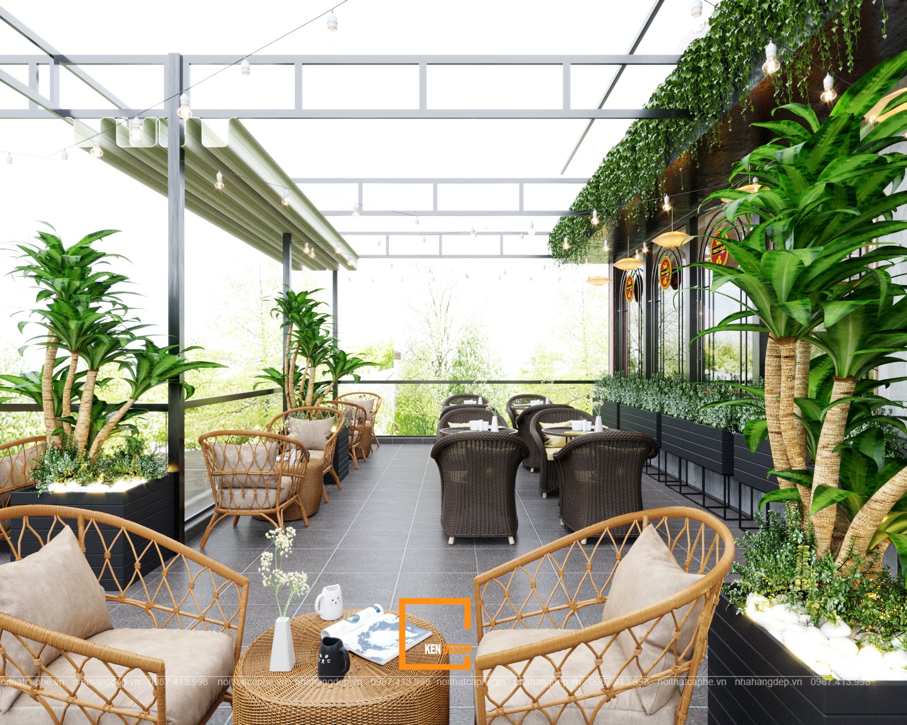Thiết kế Rock King Coffee tầng 2
