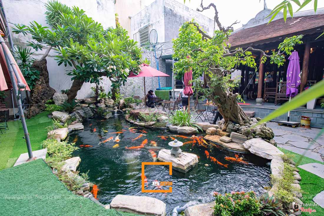 thiết kế thi công quán cafe cá koi