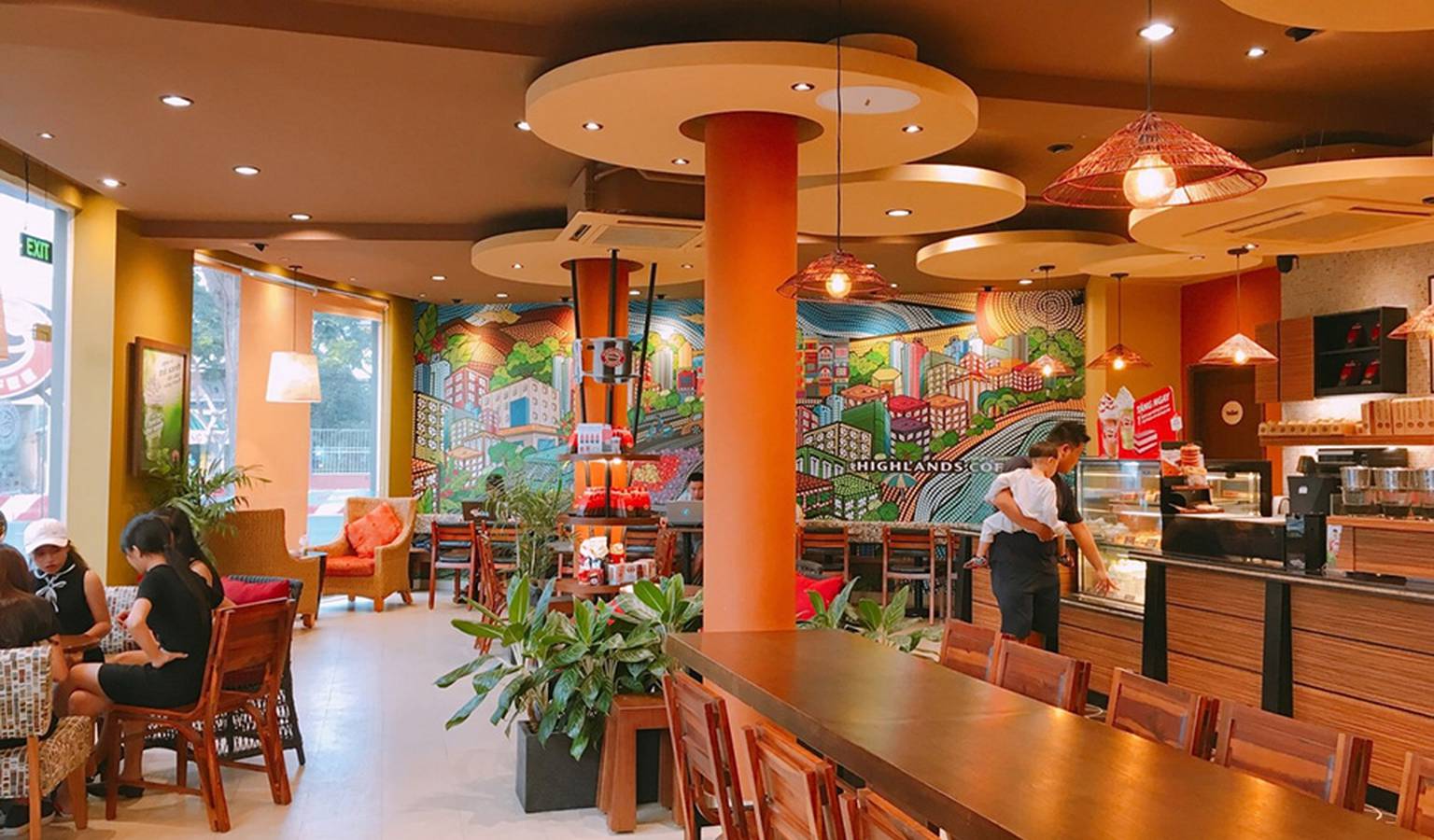 thiết kế quán cafe Highlands Coffee