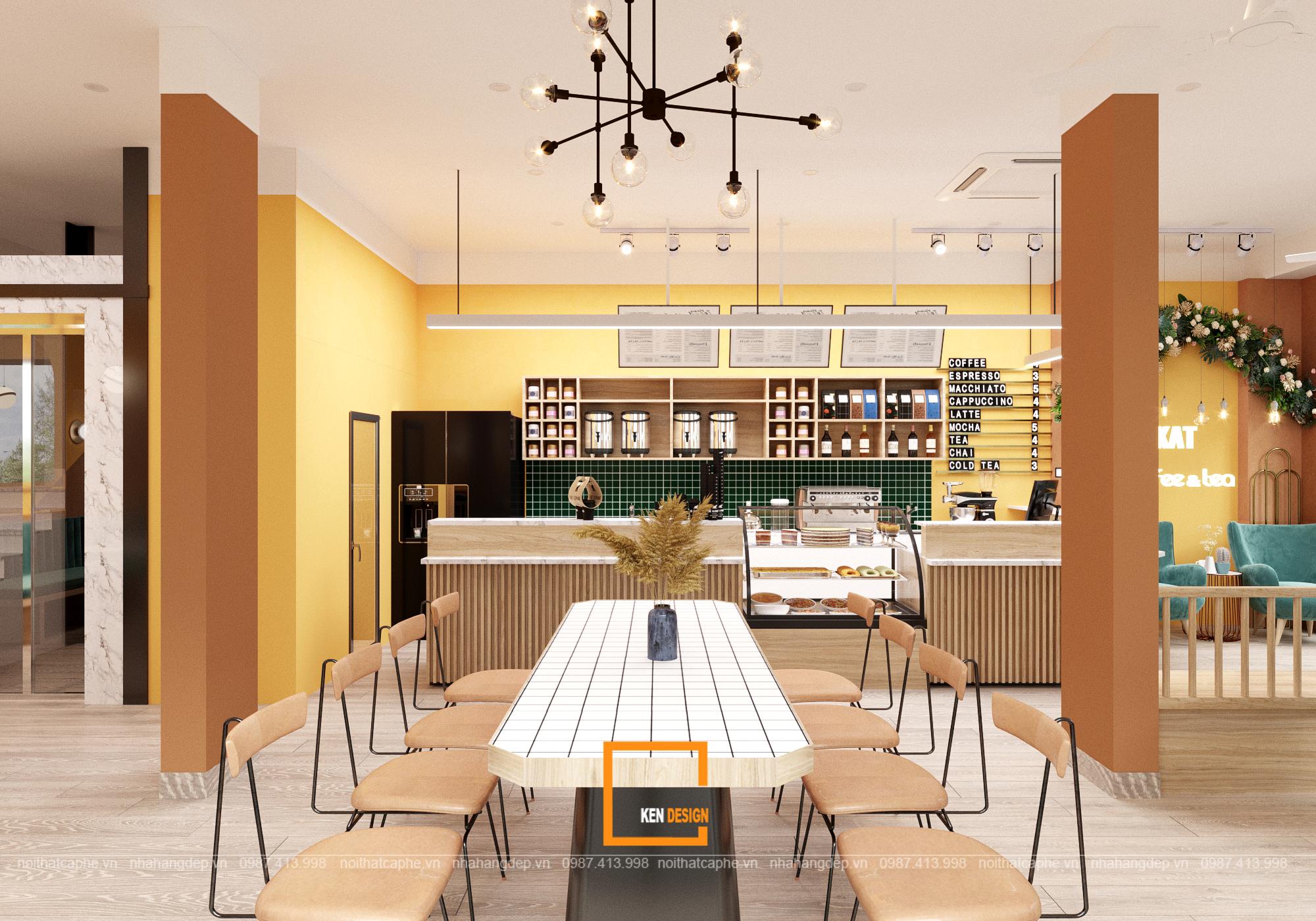nội thất quán cà phê Kat Coffee & Tea