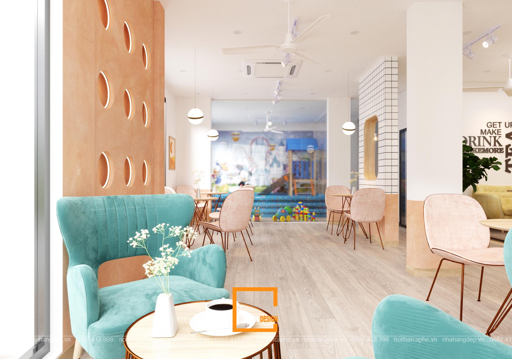 nội thất quán cà phê Kat Coffee & Tea