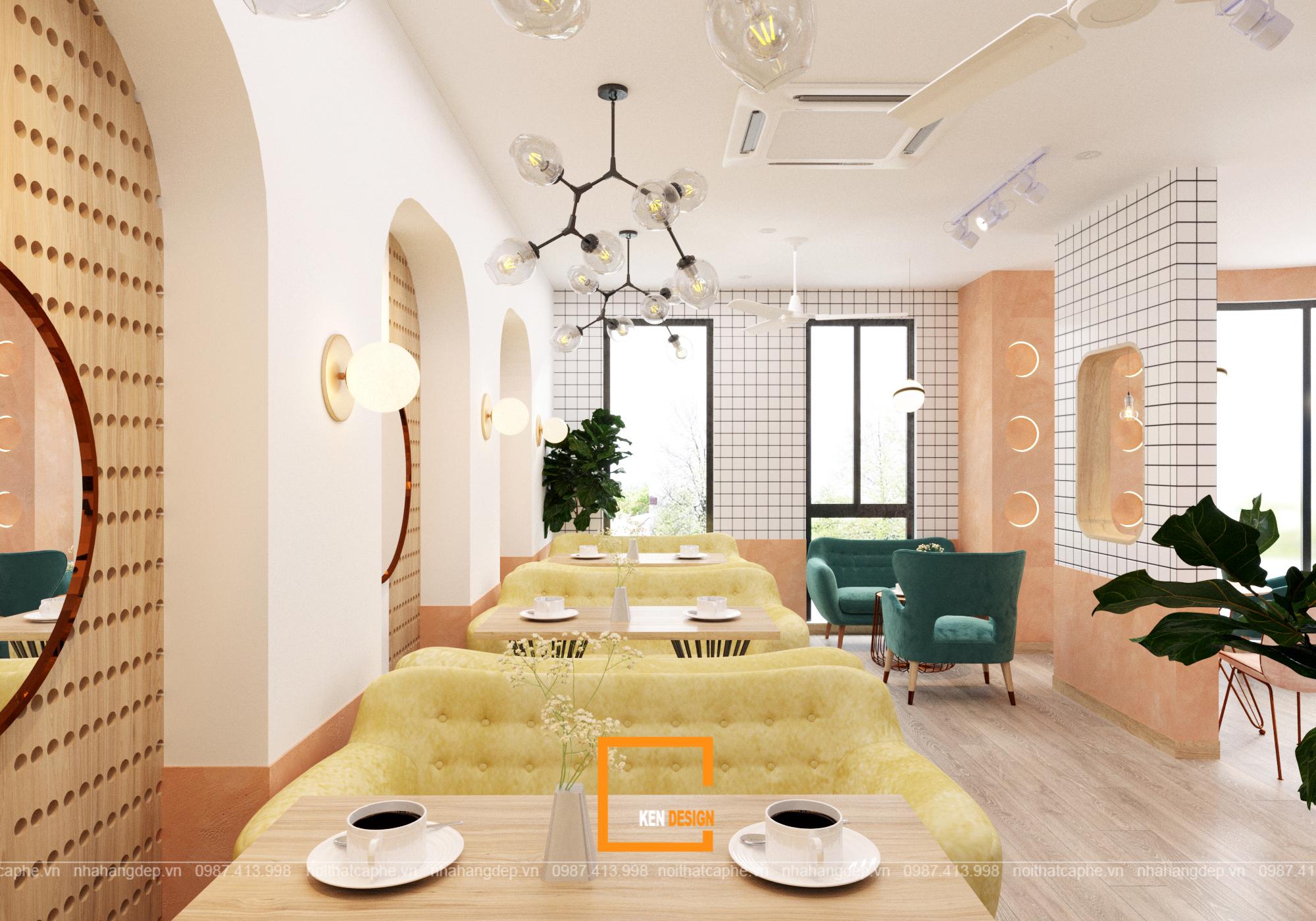 nội thất quán cà phê Kat Coffee & Tea