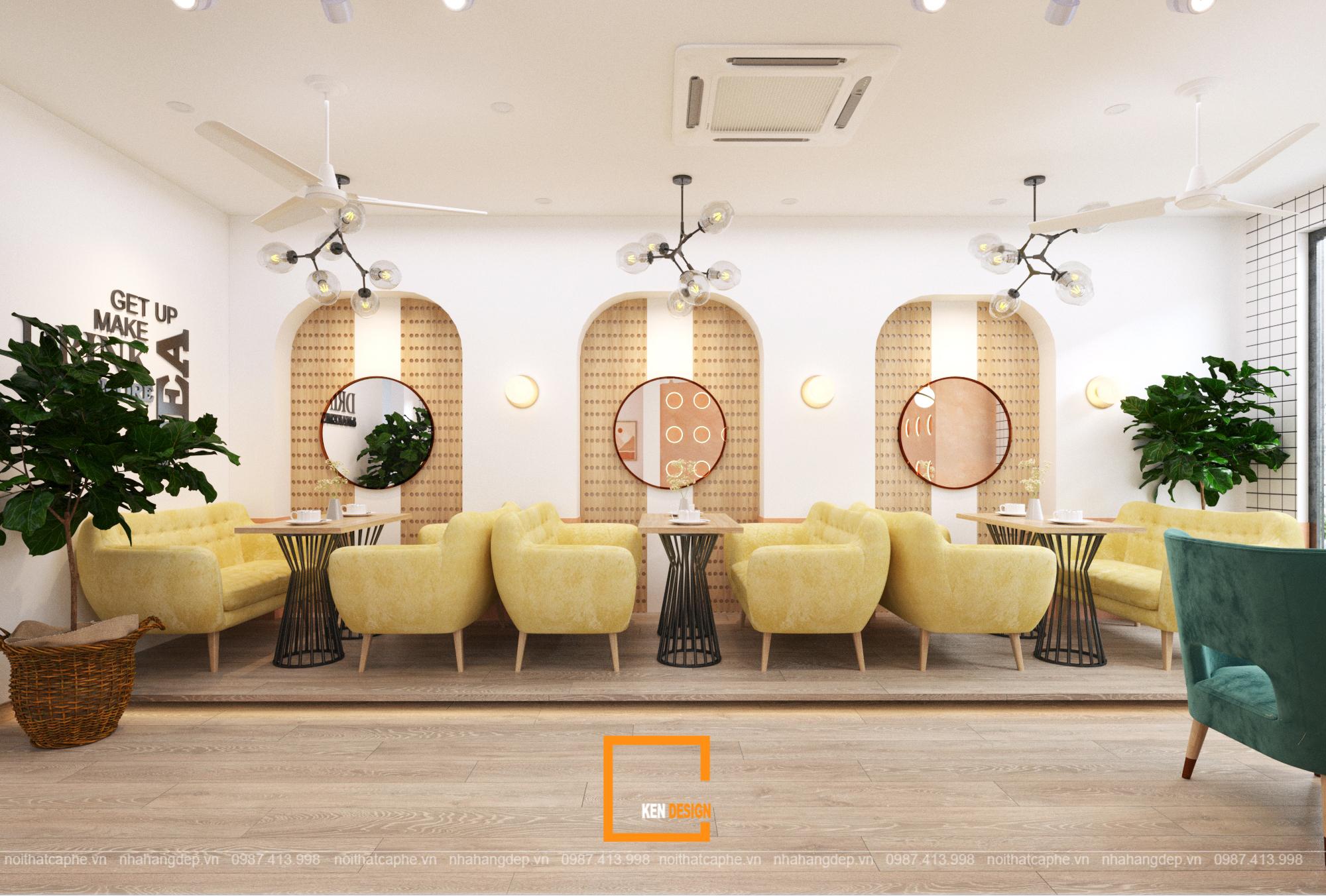 nội thất quán cà phê Kat Coffee & Tea