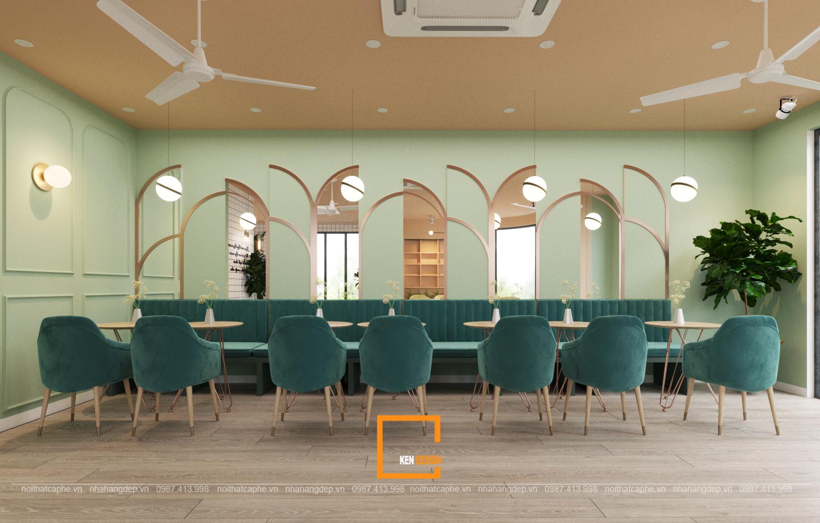 nội thất quán cà phê Kat Coffee & Tea