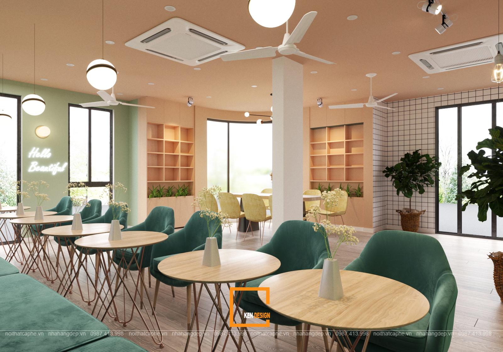 nội thất quán cà phê Kat Coffee & Tea