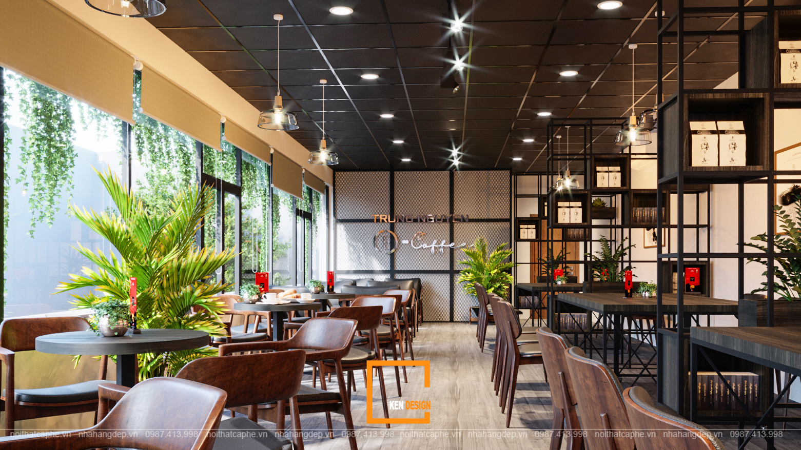 nội thất quán cafe Trung Nguyên E-Coffee