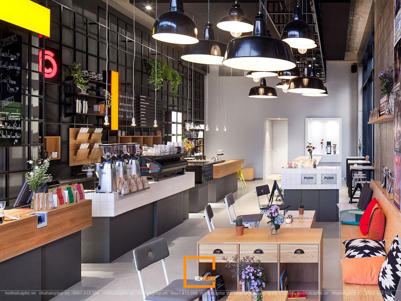 thiết kế nội thất quán cafe nhà ống
