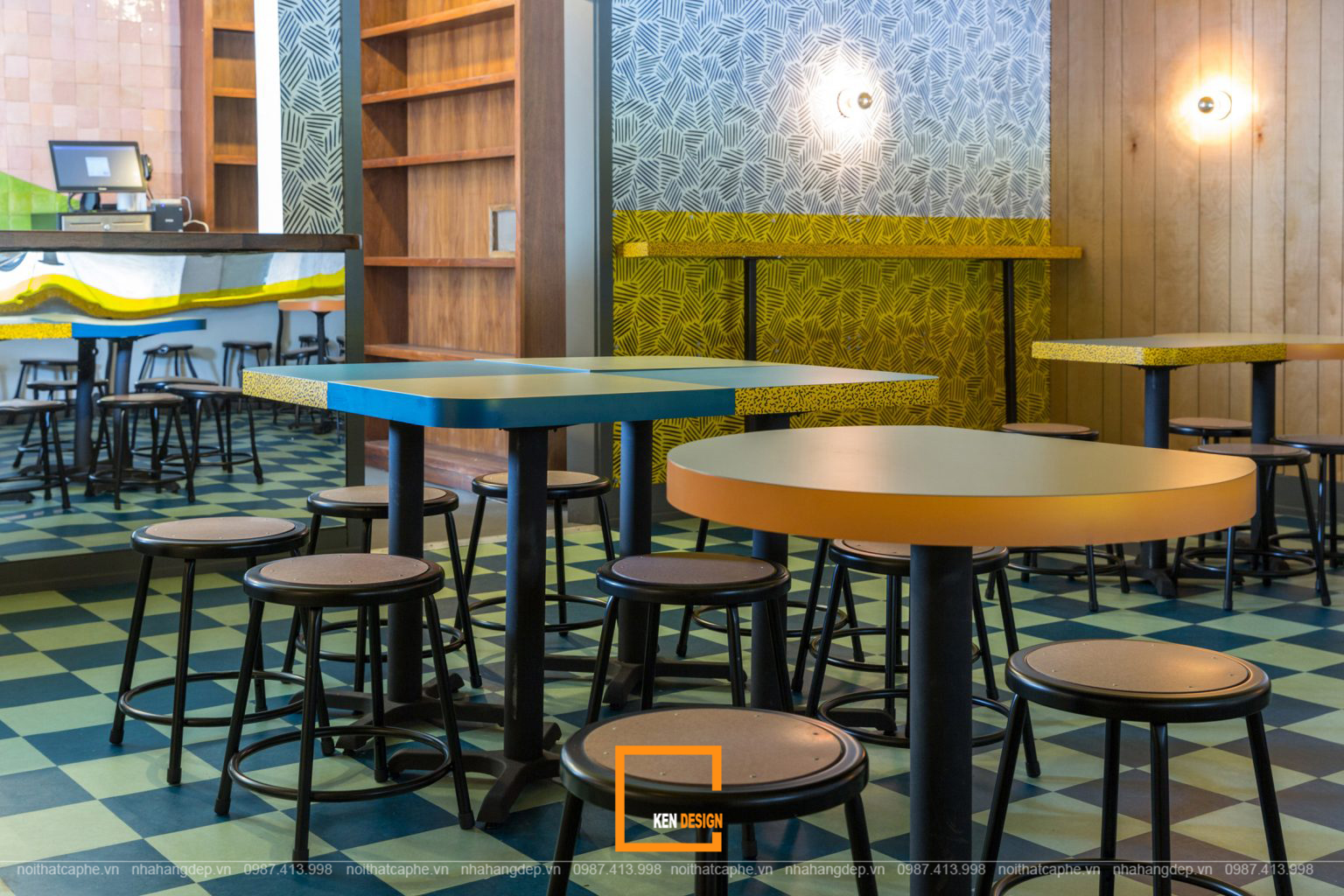 thiết kế nội thất quán cafe nhà ống