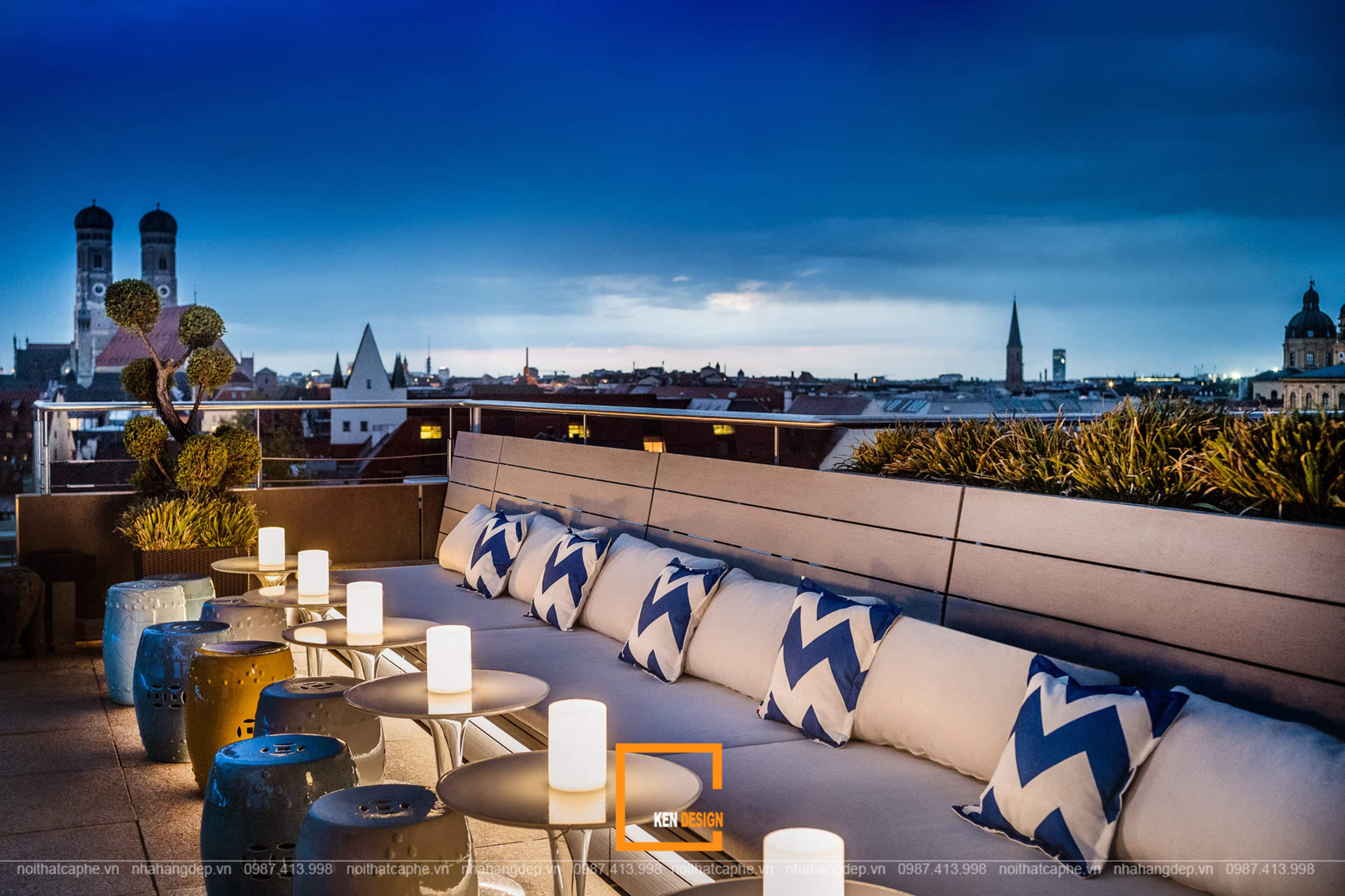 thiết kế nội thất quán bar rooftop