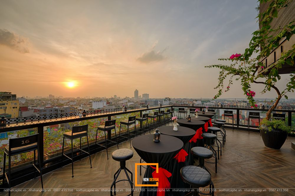 thiết kế nội thất quán bar rooftop
