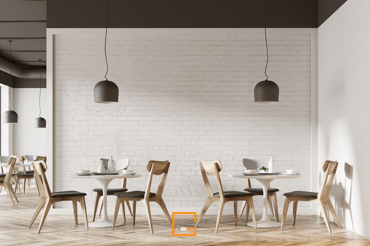 thiết kế nội thất quán cafe phong cách tối giản