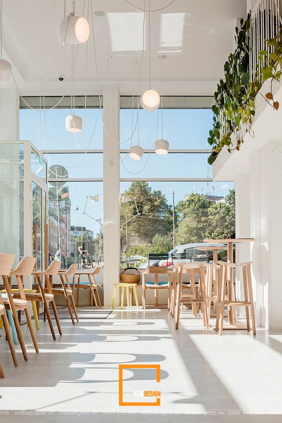 thiết kế nội thất quán cafe phong cách tối giản