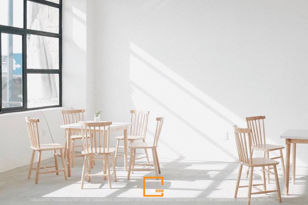 thiết kế nội thất quán cafe phong cách tối giản