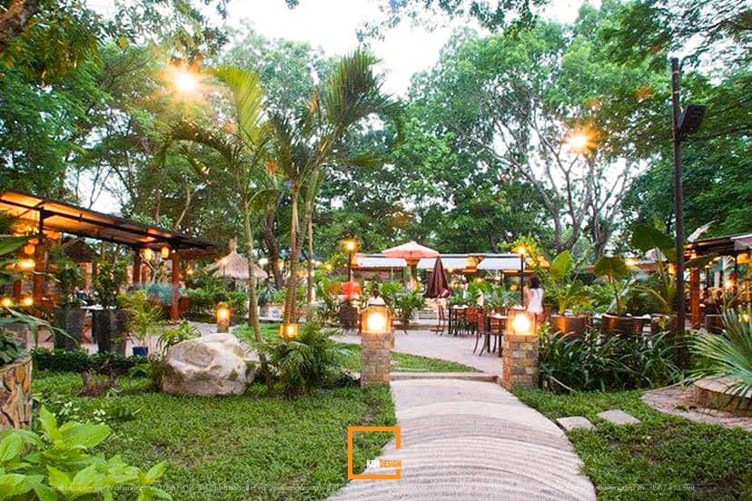 thiết kế nội thất quán nhậu sân vườn