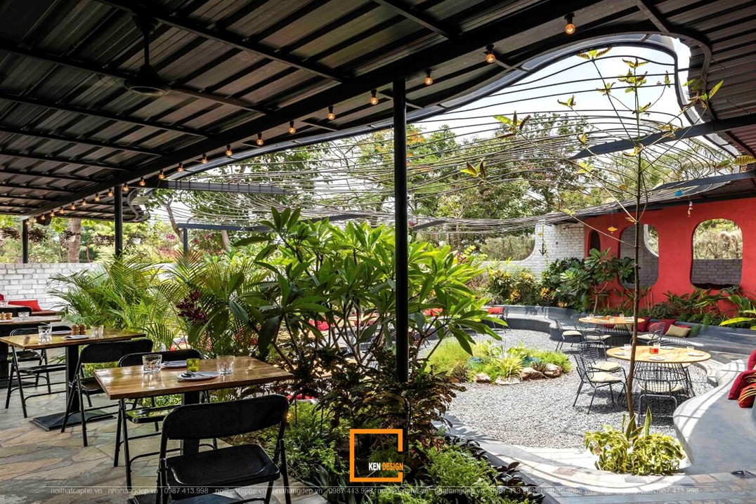 thiết kế nội thất quán nhậu sân vườn