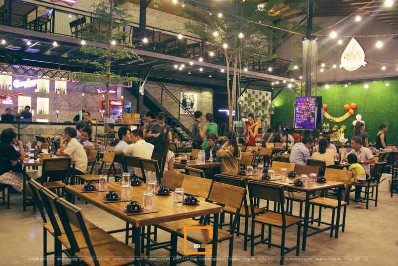 thiết kế nội thất quán nhậu sân vườn