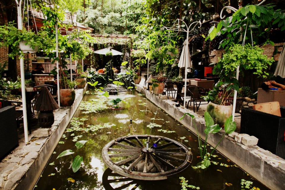 nội thất quán cafe không gian xanh