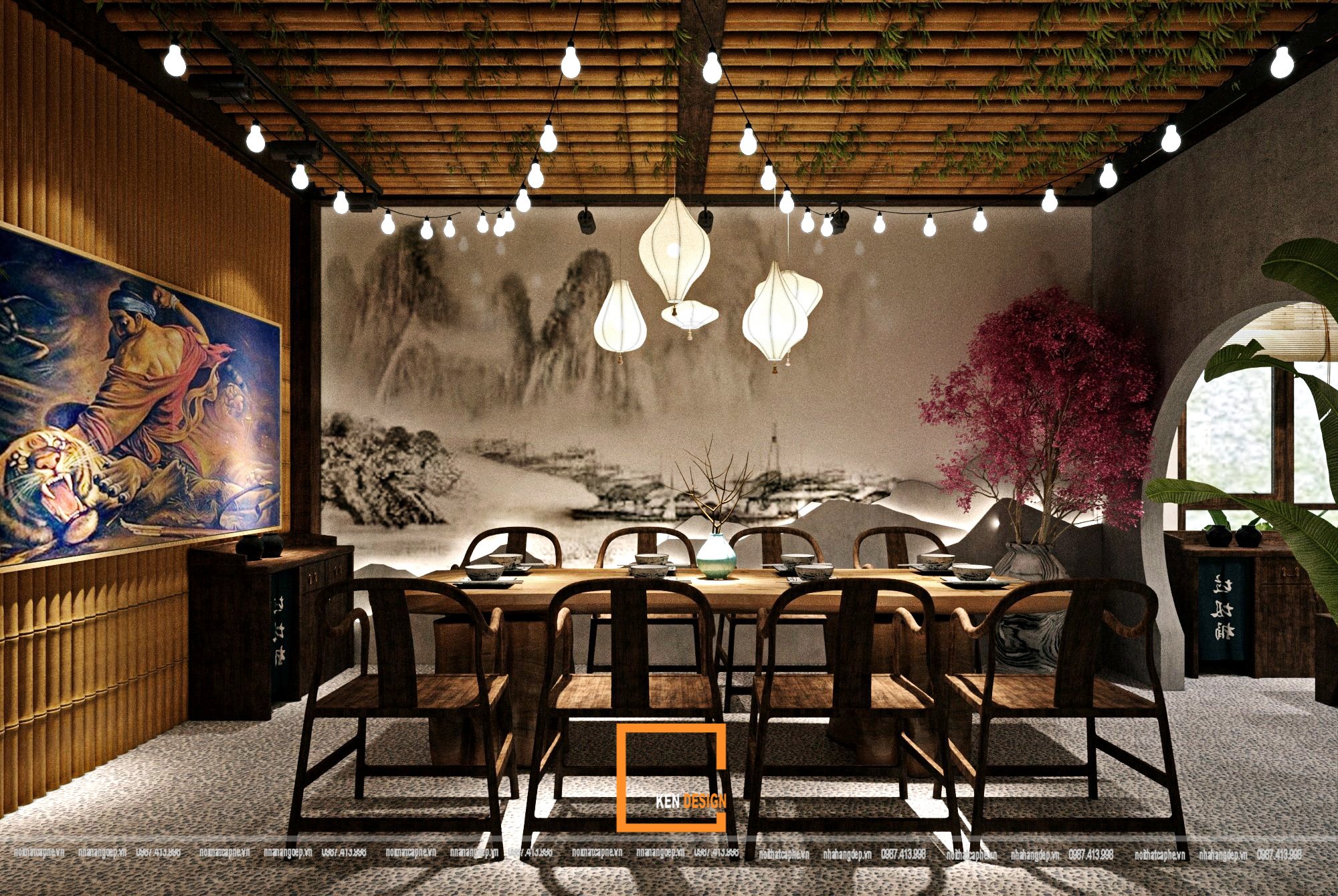 Thiết kế nhà hàng Hoa Sơn Quán