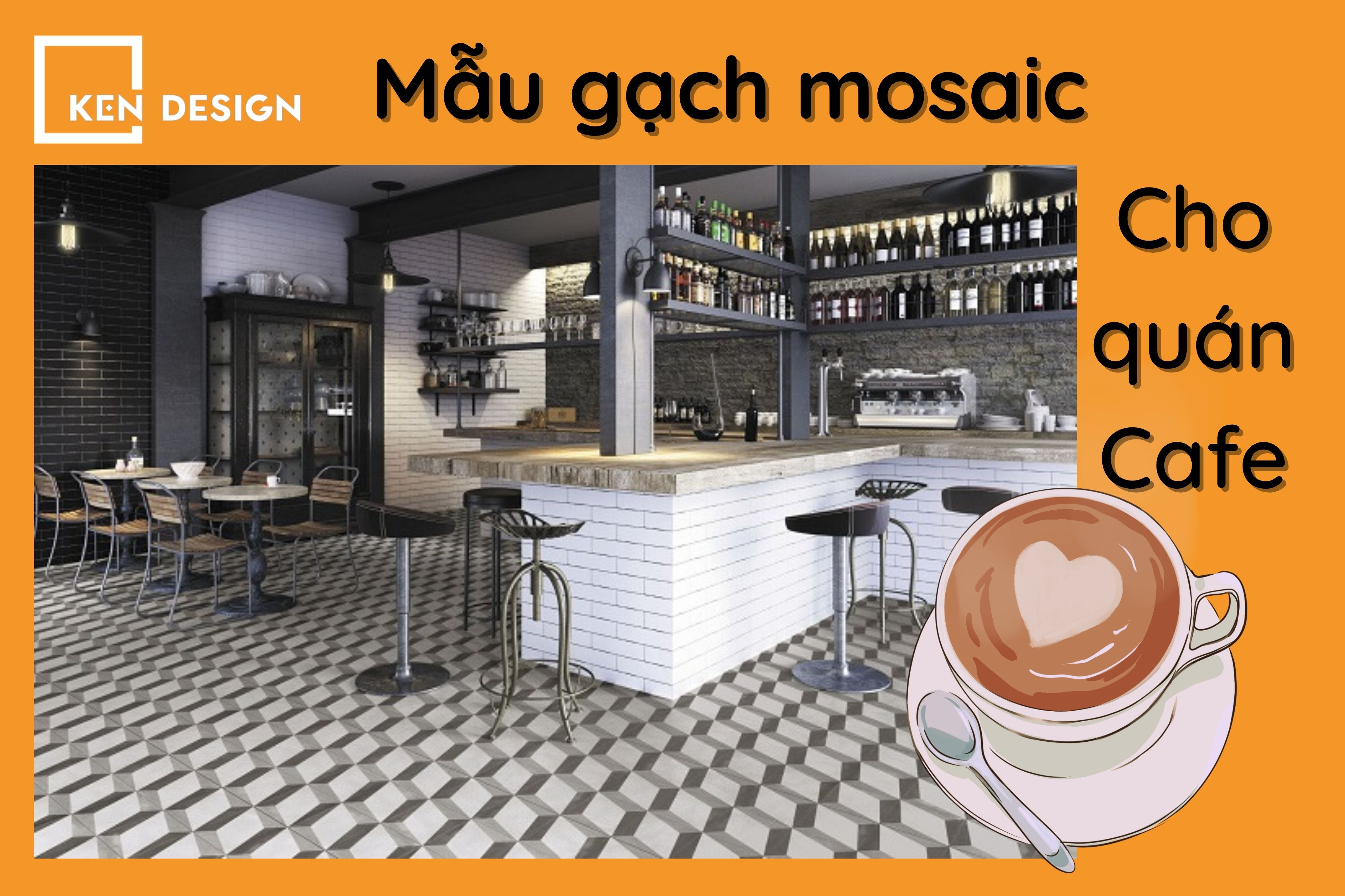 mẫu gạch mosaic cho quán cafe