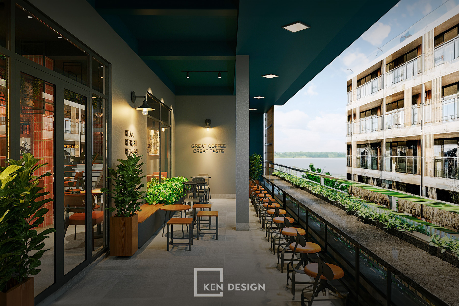 Thiết kế quán cafe K&T Quy Nhơn -Bình Định