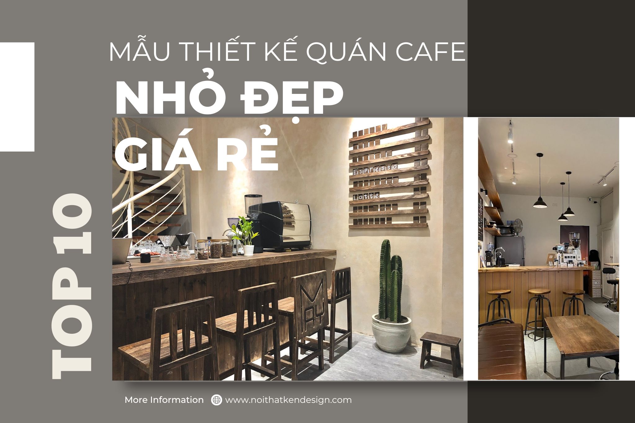 Top 10 Mẫu thiết kế quán cafe nhỏ đẹp giá rẻ