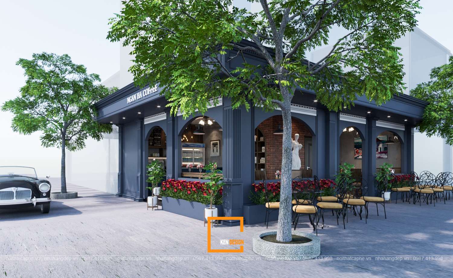mẫu thiết kế quán cafe nhỏ xinh