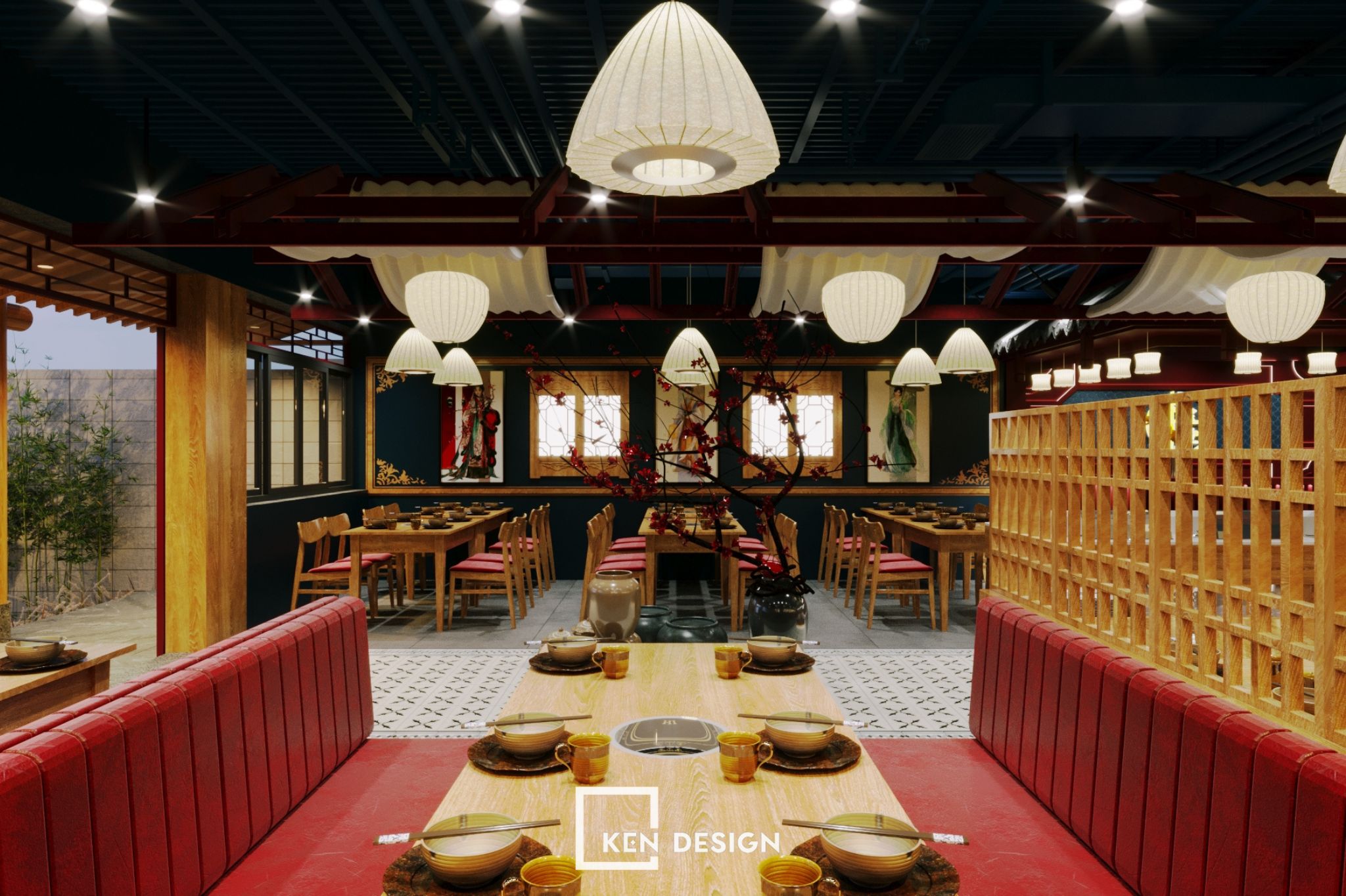 thiết kế nhà hàng Chuan Yue Shi Kong