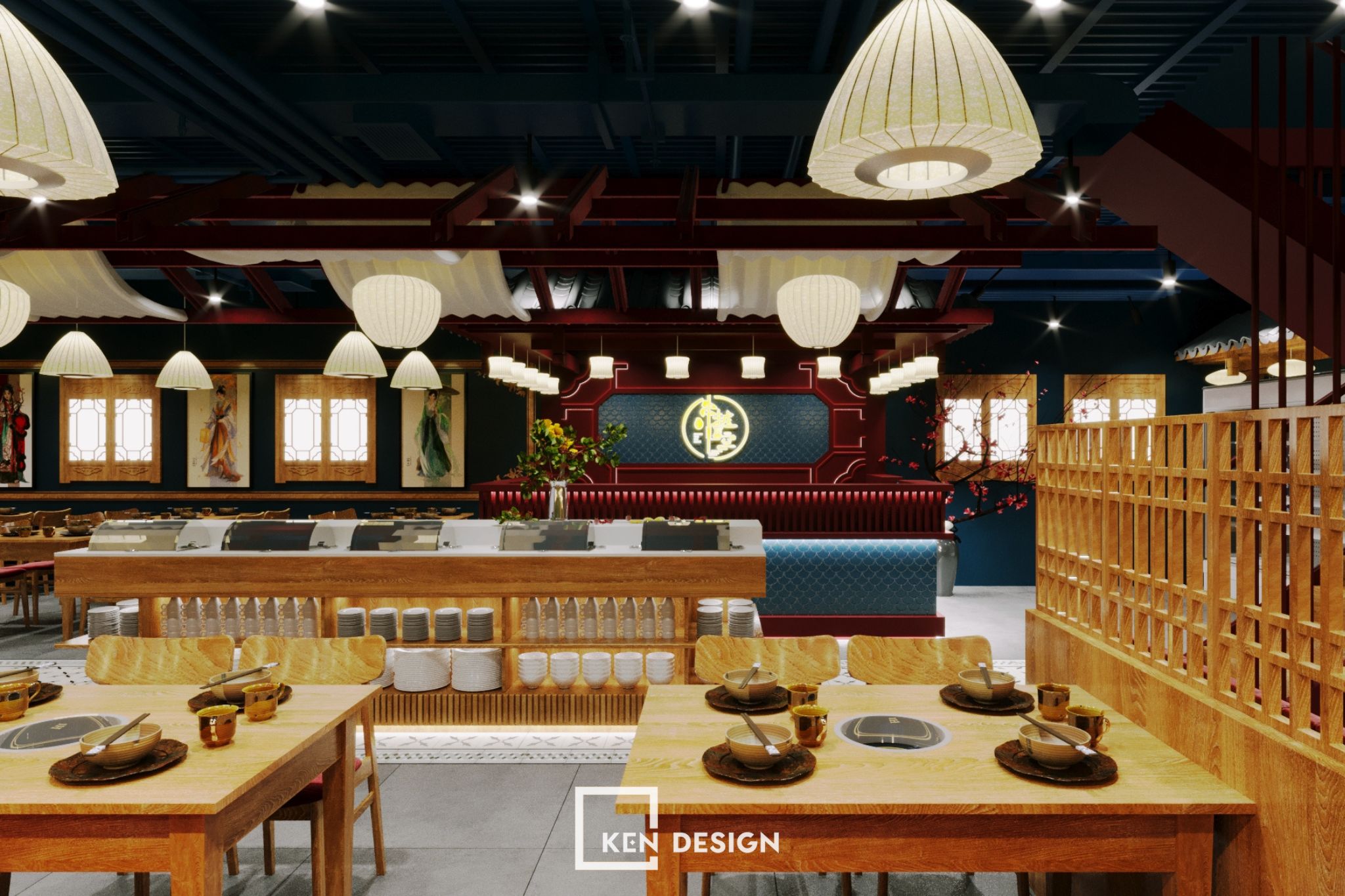 thiết kế nhà hàng Chuan Yue Shi Kong