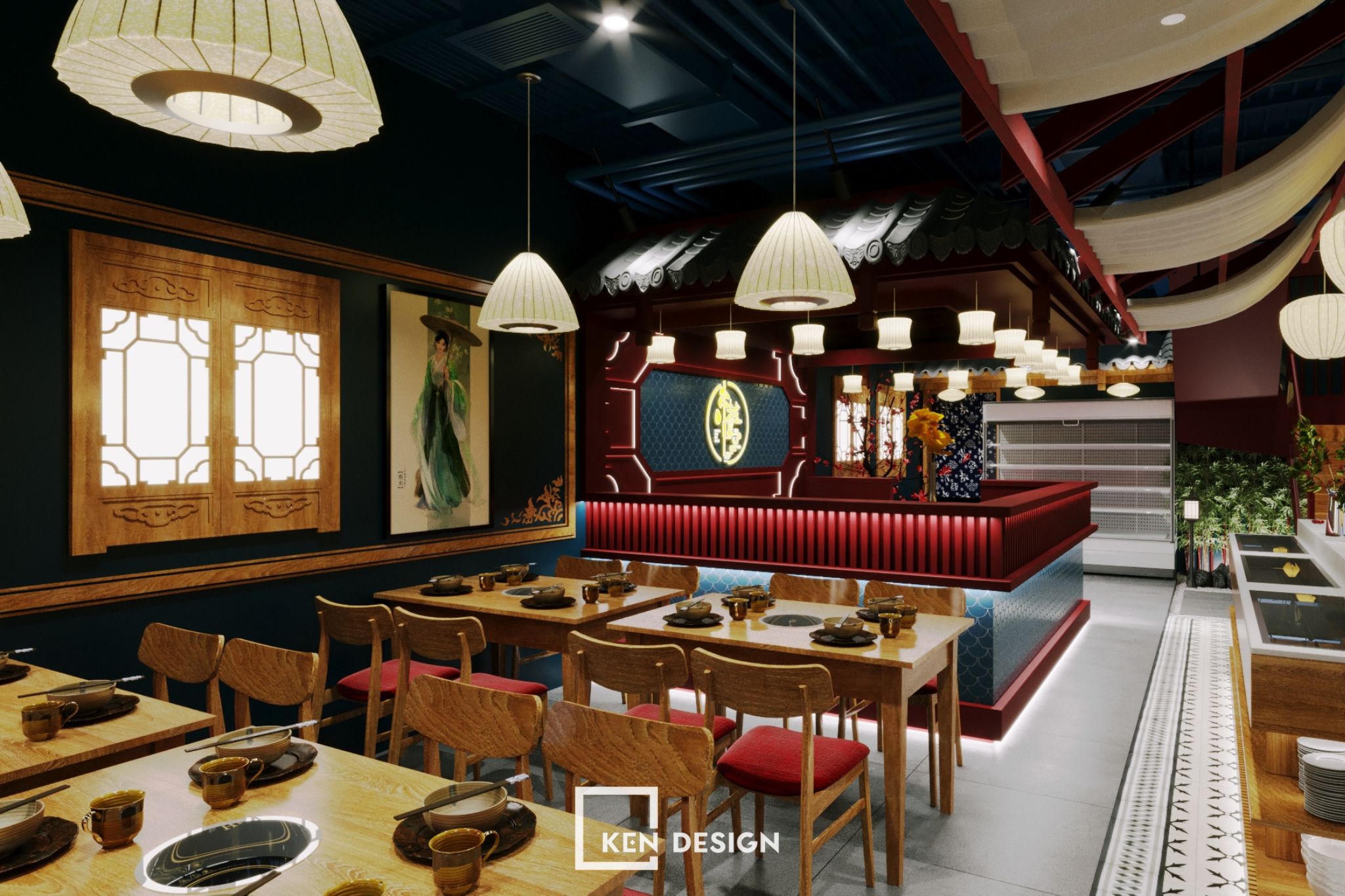 thiết kế nhà hàng Chuan Yue Shi Kong