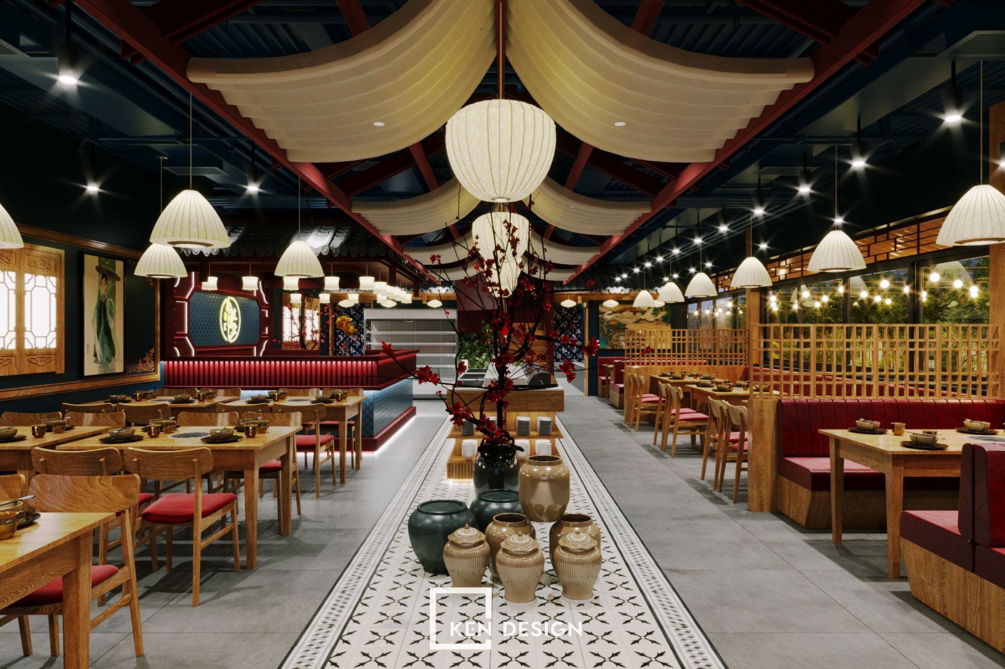 thiết kế nhà hàng Chuan Yue Shi Kong