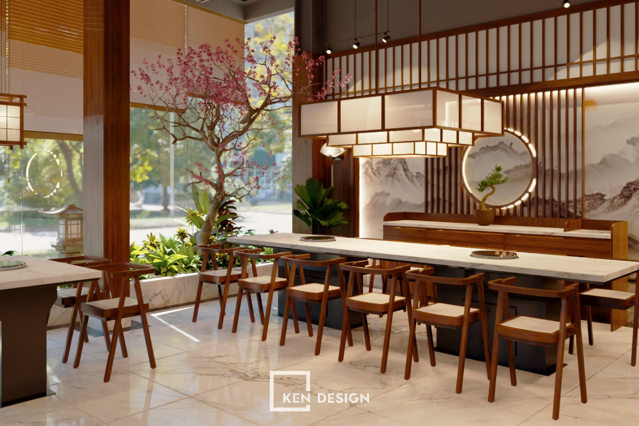 Thiết kế nhà hàng lẩu nám Okita