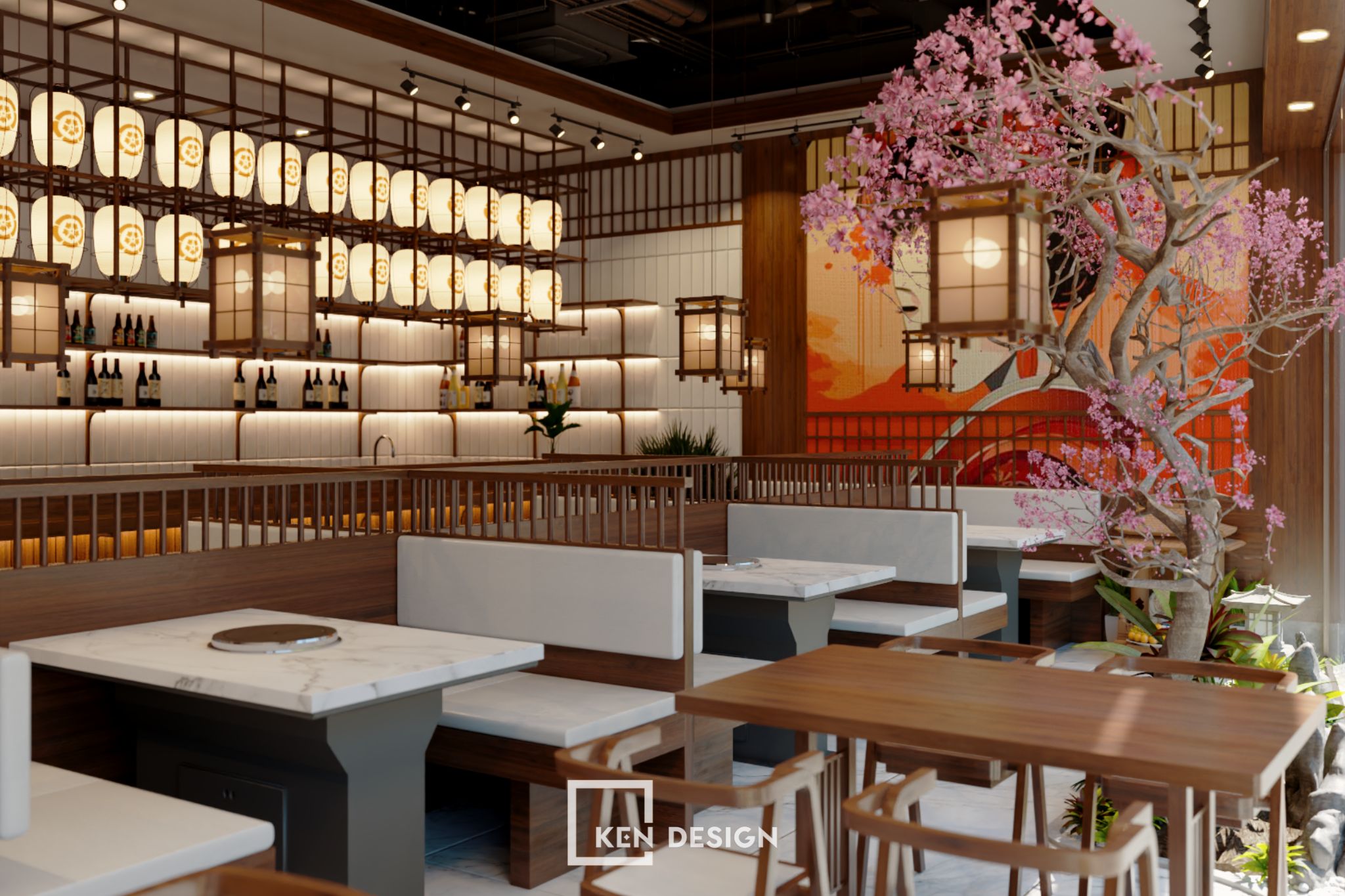 Thiết kế nhà hàng lẩu nấm Okita