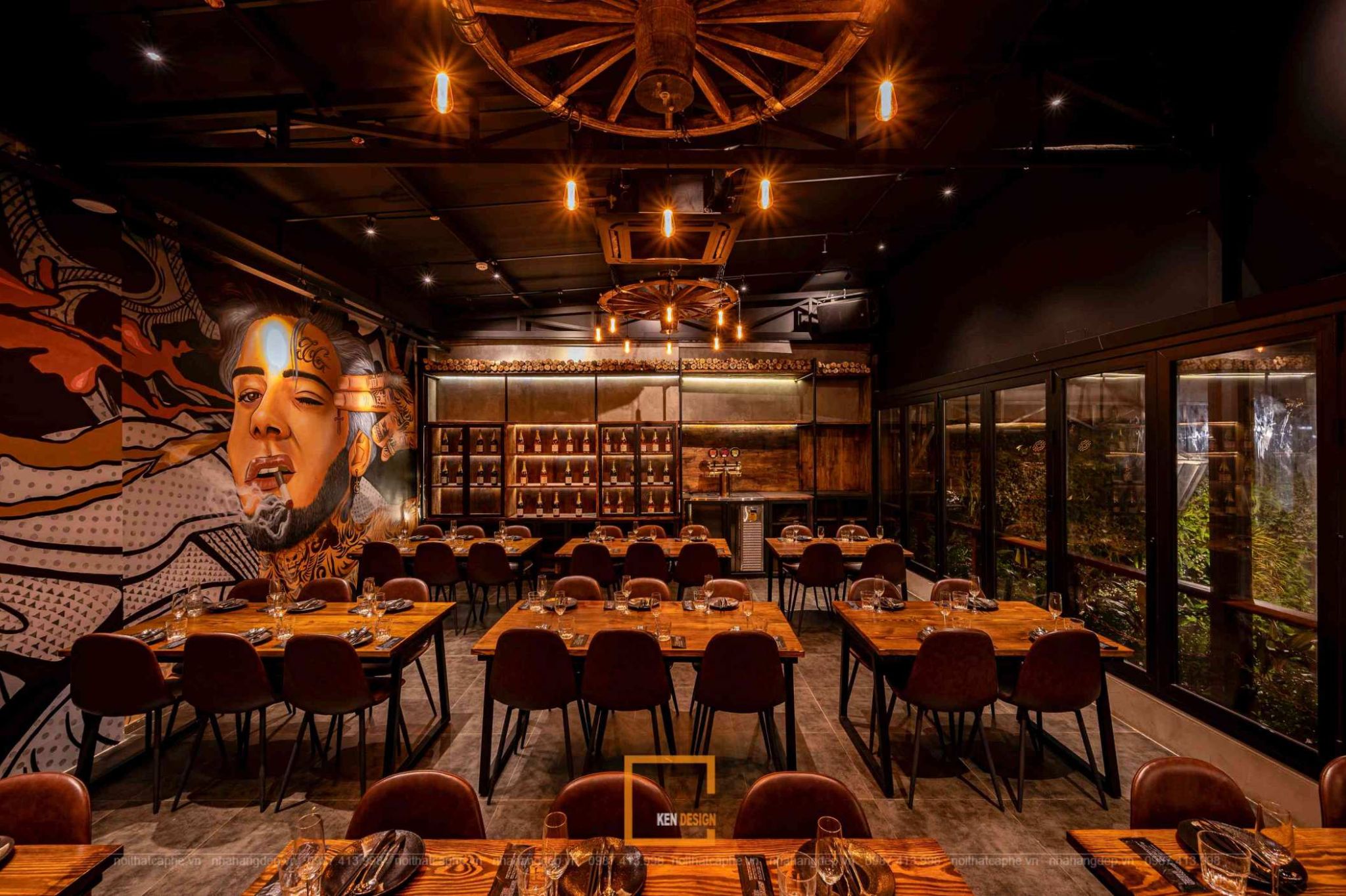 mẫu thiết kế nhà hàng beer club