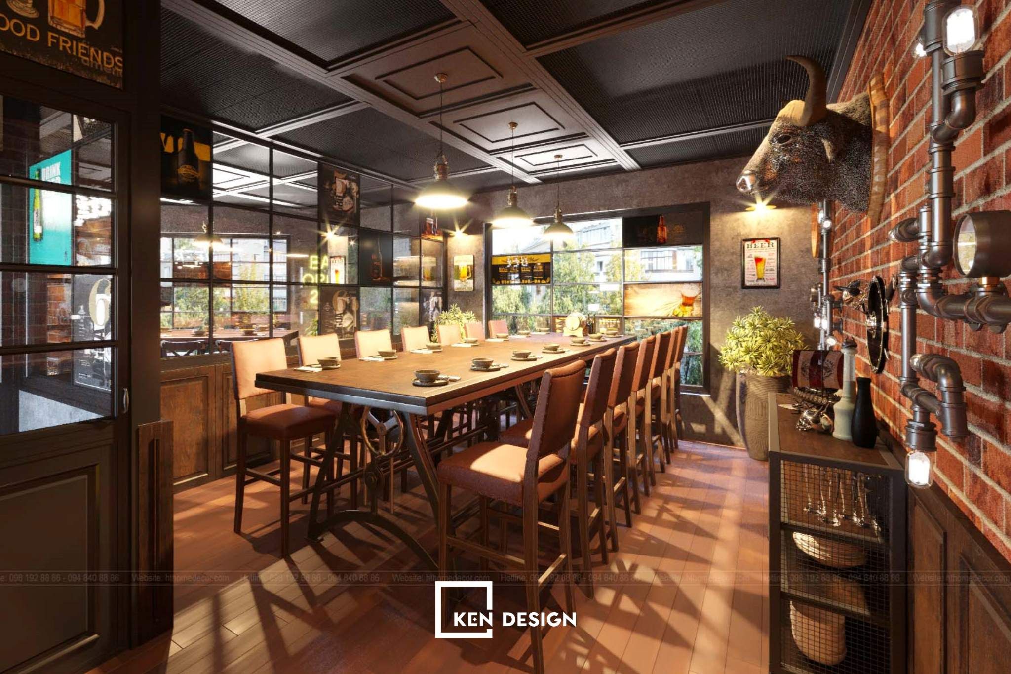 mẫu thiết kế nhà hàng beer club