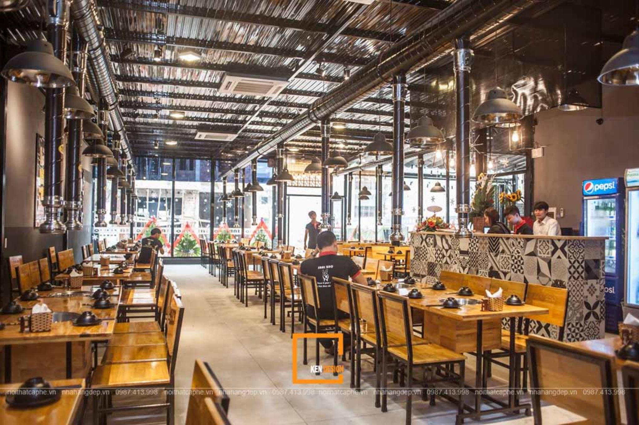 mẫu thiết kế nhà hàng khung thép